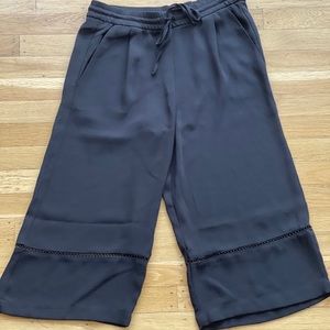 Zara | Black Wide Leg Cropped Pants | XS